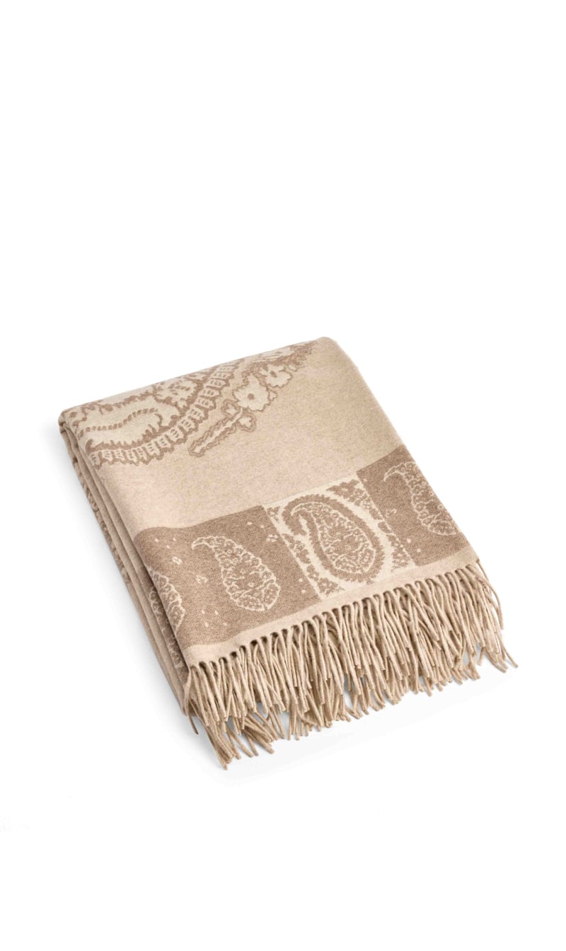 

Etro White Villeneuve Fringed Throw | The Deal Outlet