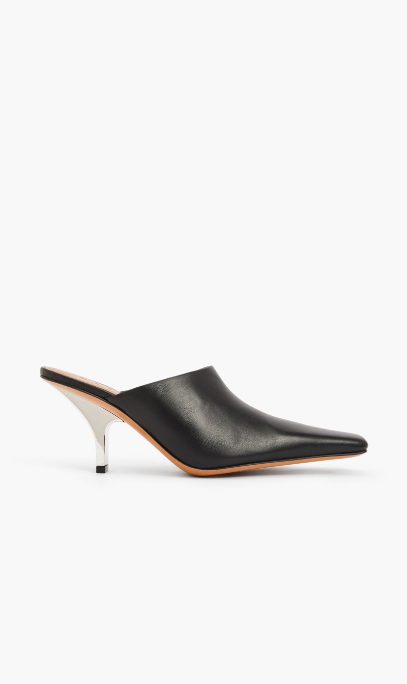 

Marni Black Leather Sabot With Heel for Women | The Deal Outlet