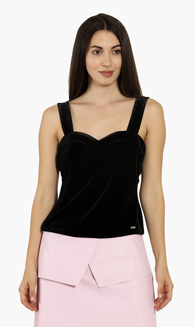 

Emporio Armani Velvet Sweetheart Neck Top