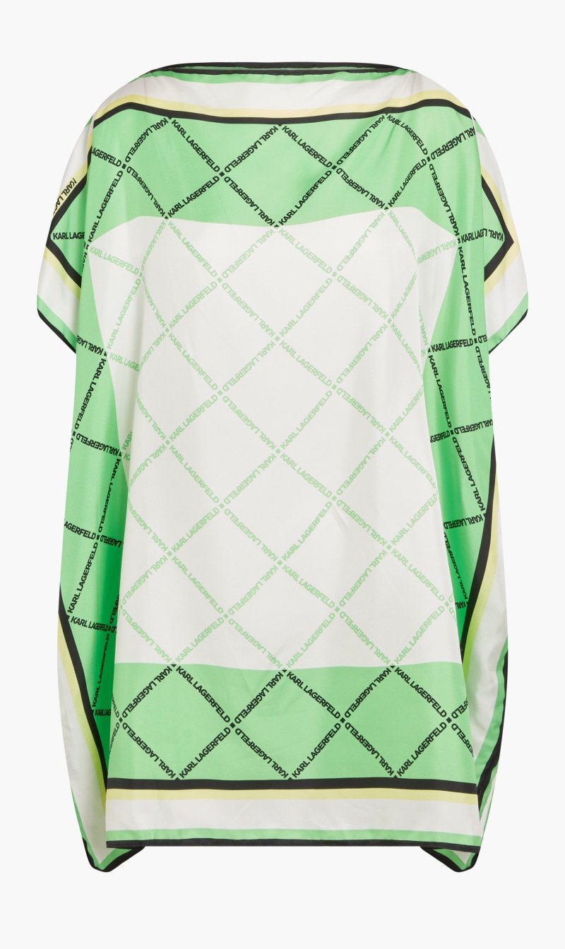 

Karl Lagerfeld Green Silk Scarf Top for Women | The Deal Outlet