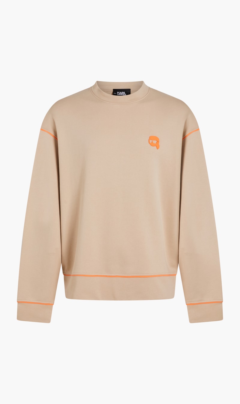 

Karl Lagerfeld Beige Ikonik 2,0 Contrast Sweatshirt for Men | The Deal Outlet