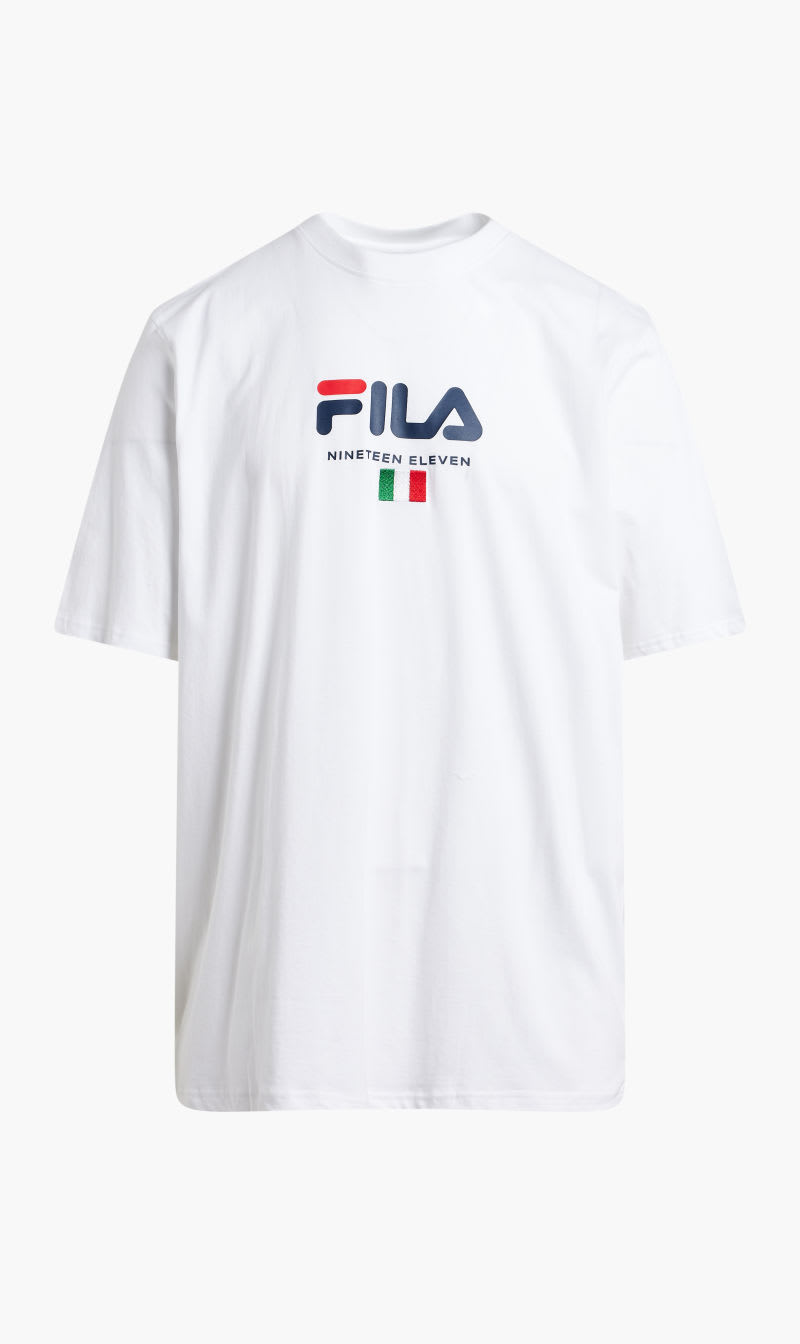 

Fila White Graphic Tee Flat Print And Embroidery for Men | The Deal Outlet