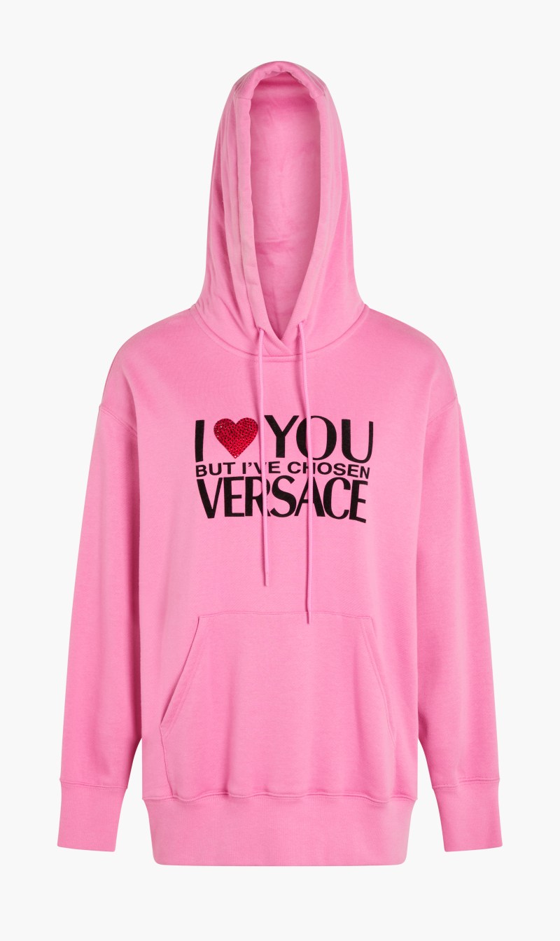 

Hoodie Ls Jersey I Love You Slogan, Pink