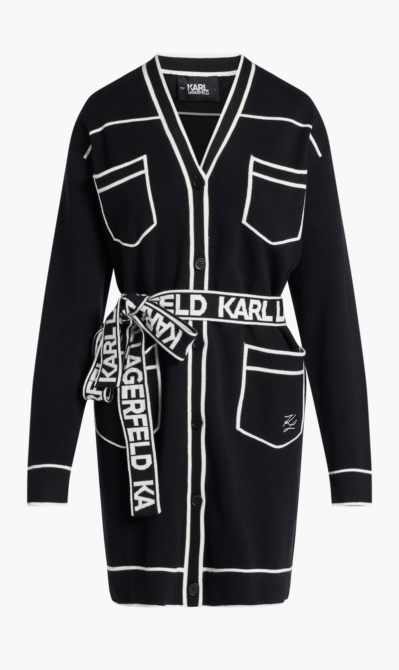 

Karl Lagerfeld Black Belted Cardigan for Women | The Deal Outlet