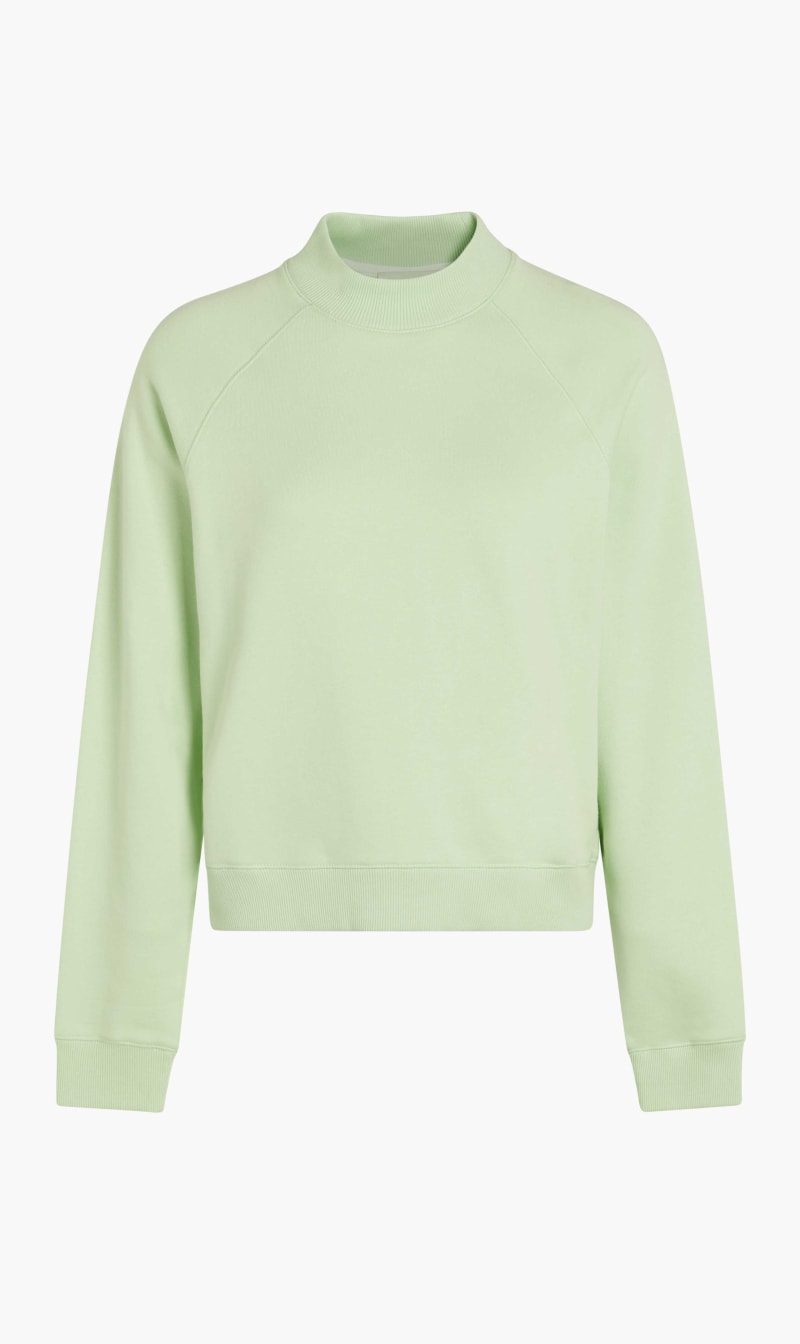 

Tory Burch Green Tory Sport French Terry Shrunken Mock-neck Crew for Women | The Deal Outlet