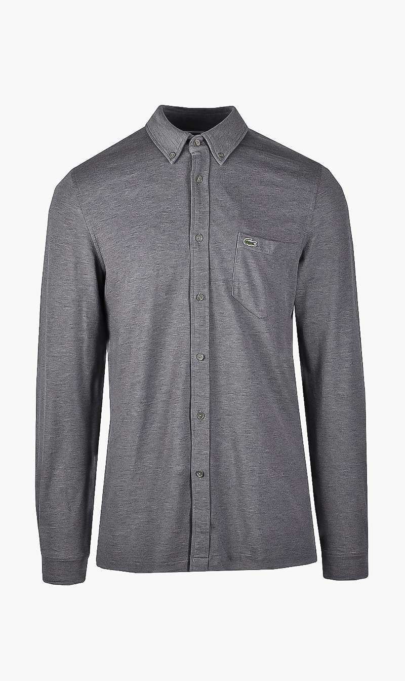 

Slim Fit Cotton Jersey Shirt, Grey