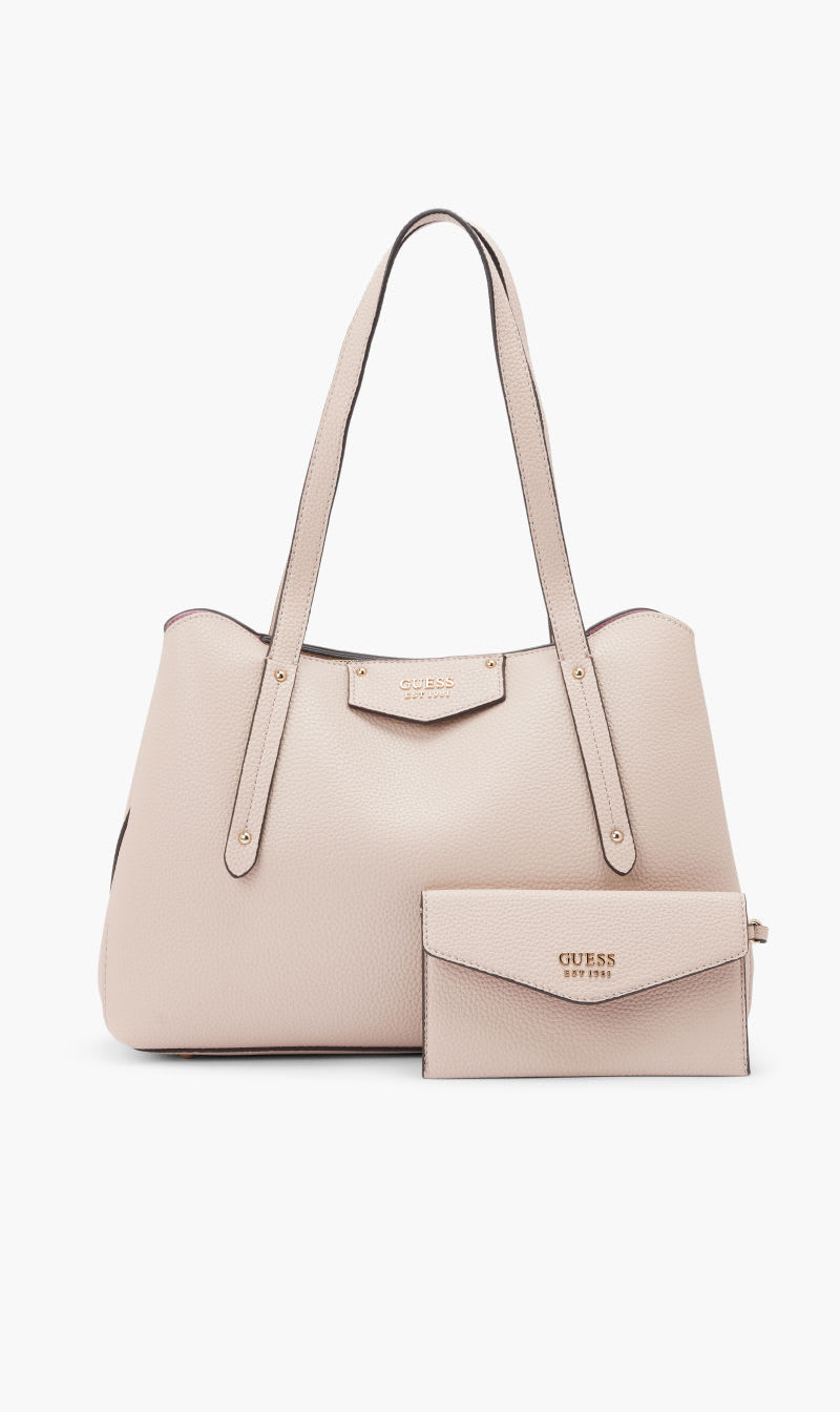 

Guess Beige Eco Brenton Girlfriend Satchel for Women | The Deal Outlet