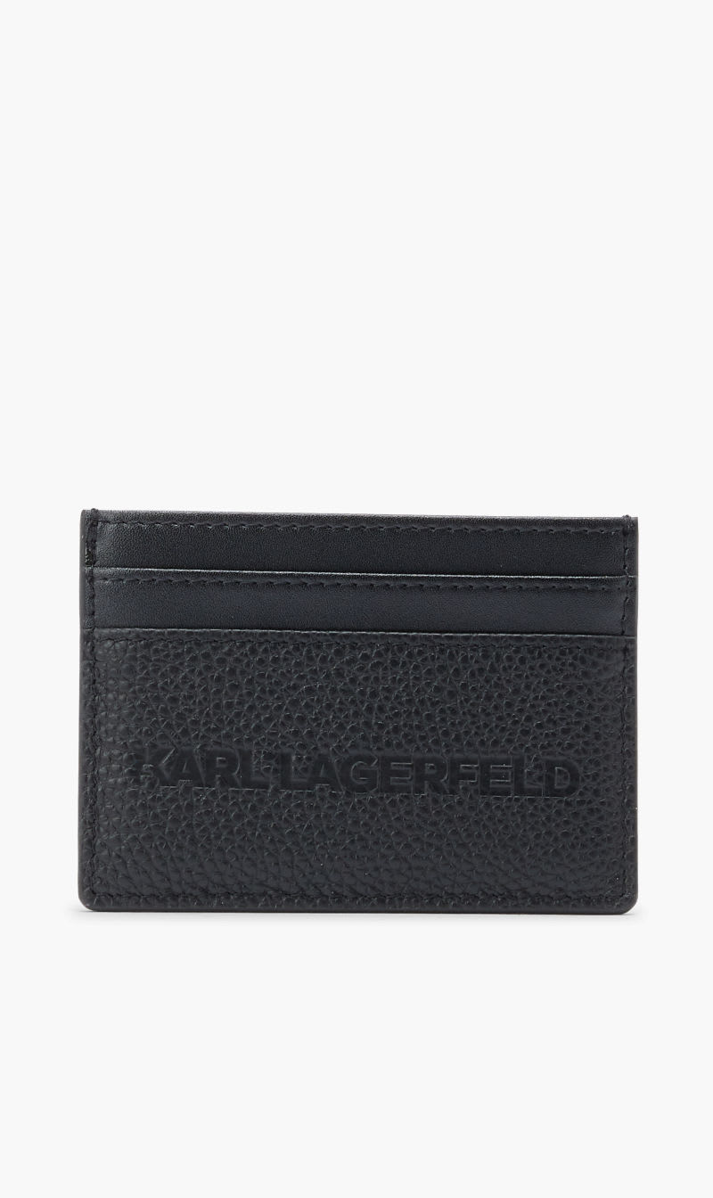 

Karl Lagerfeld Black Kessential Cardholder Lea for Men | The Deal Outlet