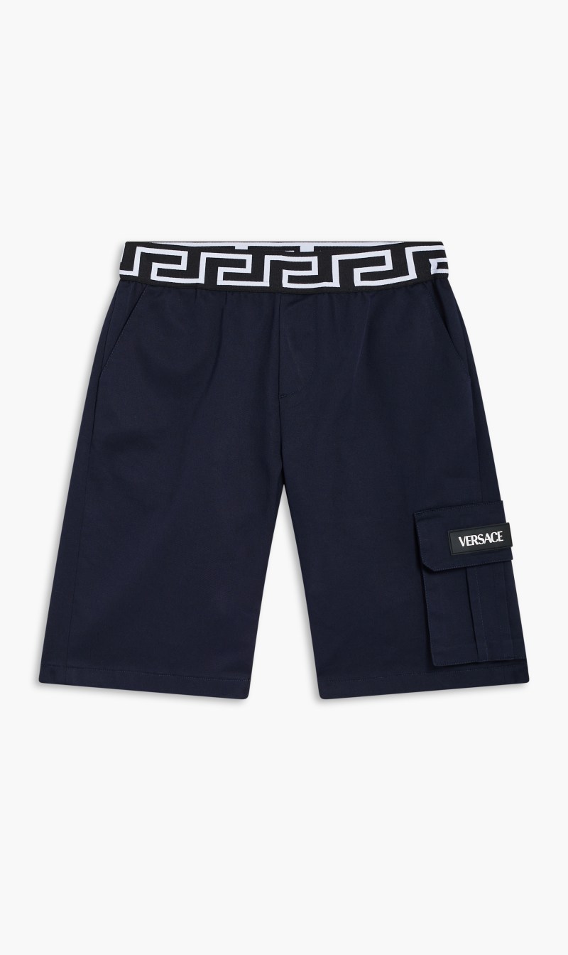 

Versace Blue Jb Short Gab Greca Waist for Kids | The Deal Outlet