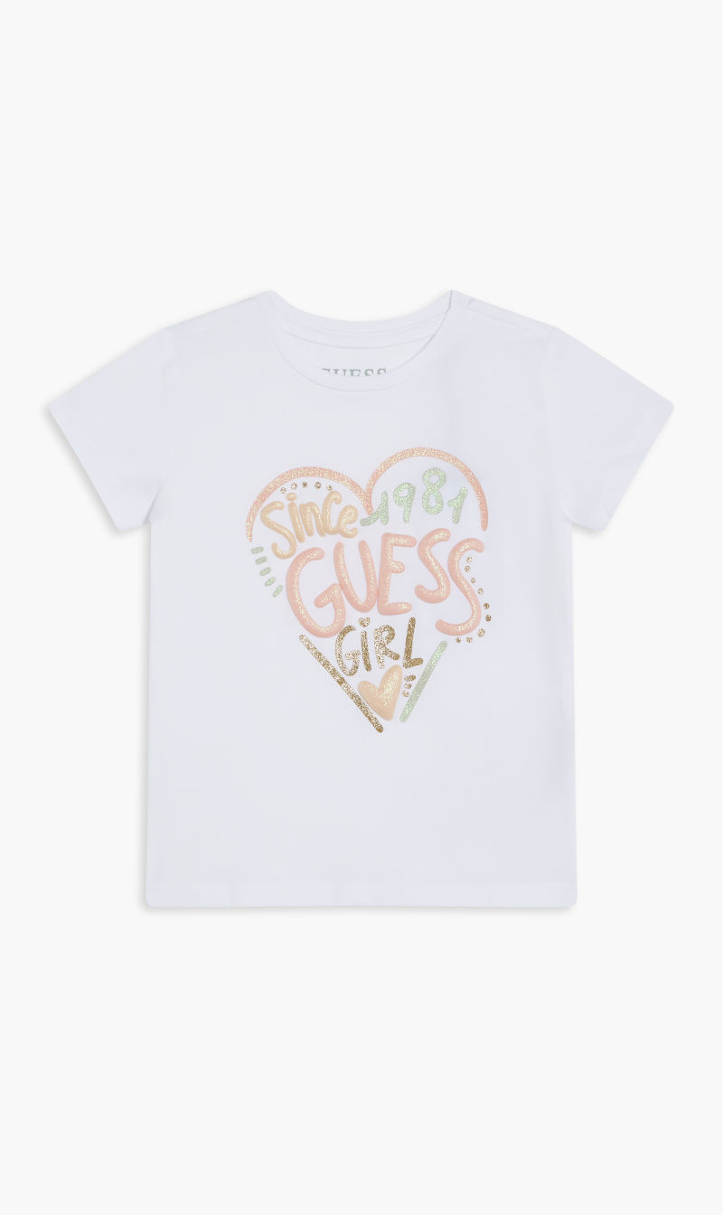 

Guess White Stretch Jersey T-shirt for Girls | The Deal Outlet