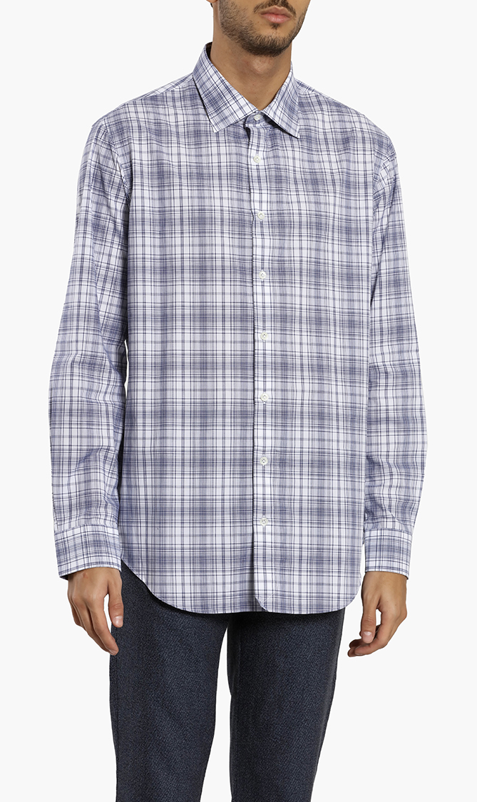 

Slim Fit Checkered Shirt, Blue