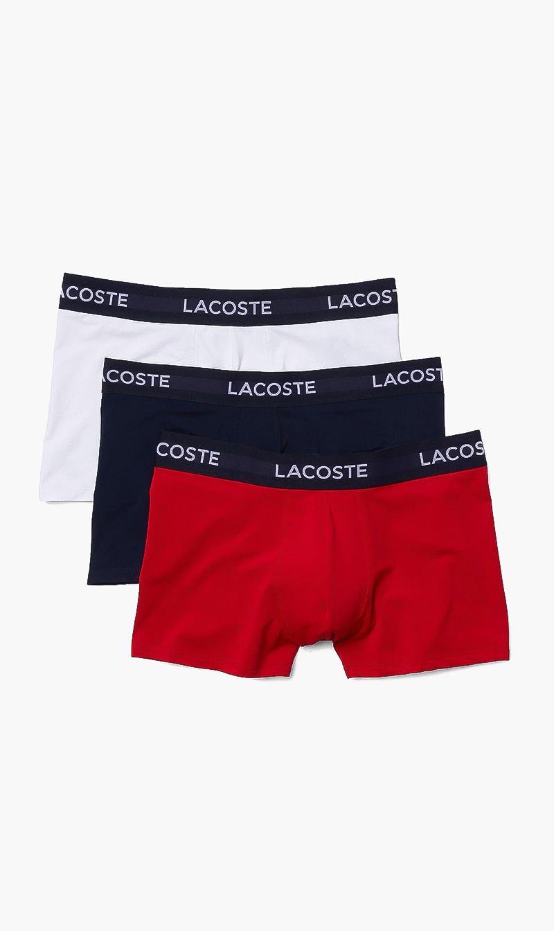 

Lacoste motion microfiber graphic logo trunks pack of 3 | the deal outlet, Blue