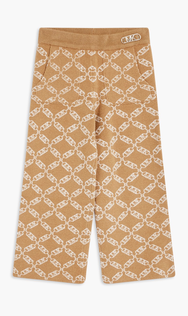 

Michael Kors Brown Monogram Pattern Intarsia Knit Trousers for Girls | The Deal Outlet