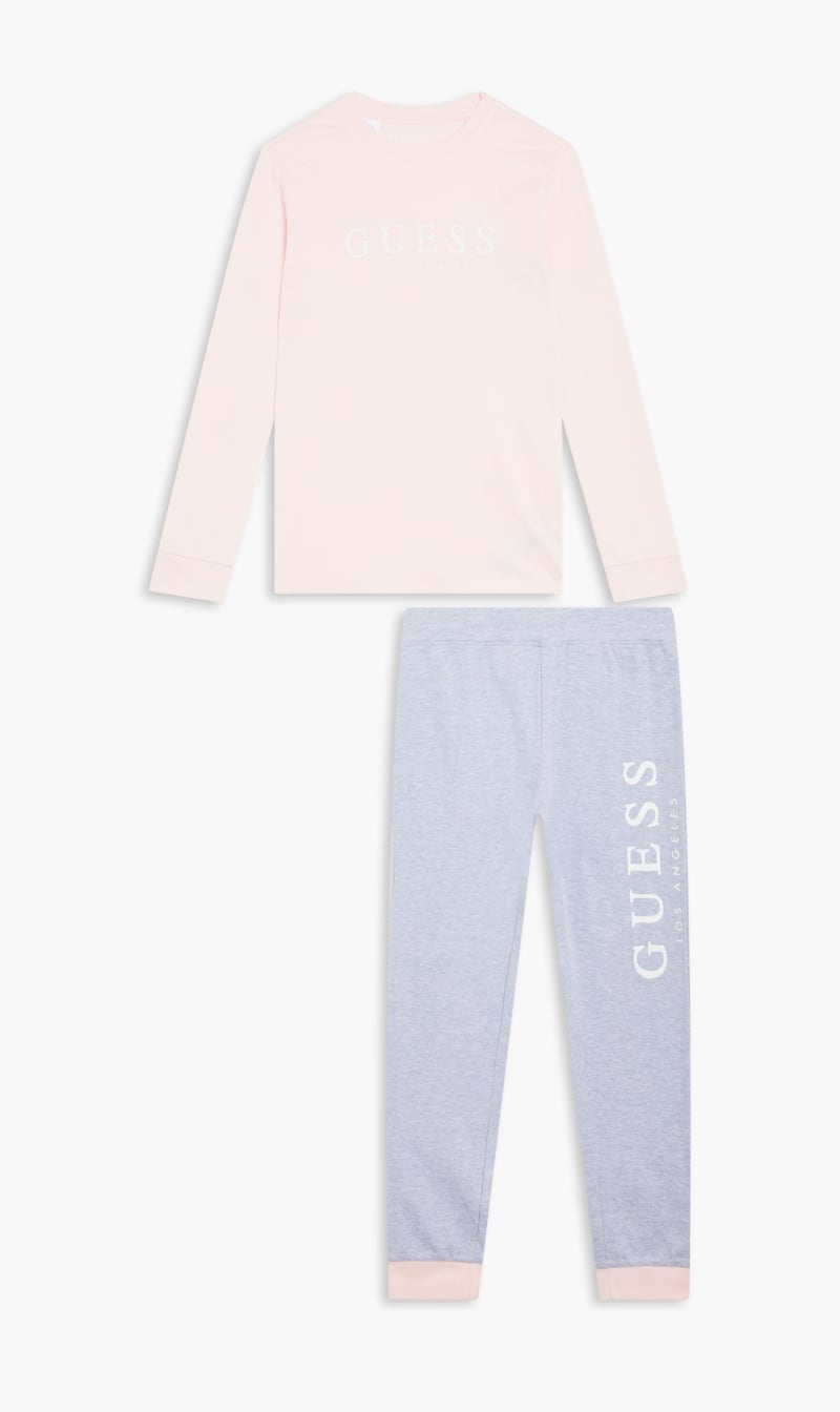 

Guess Pink Logo T-shirt And Sweatpants Set | The Deal Outlet