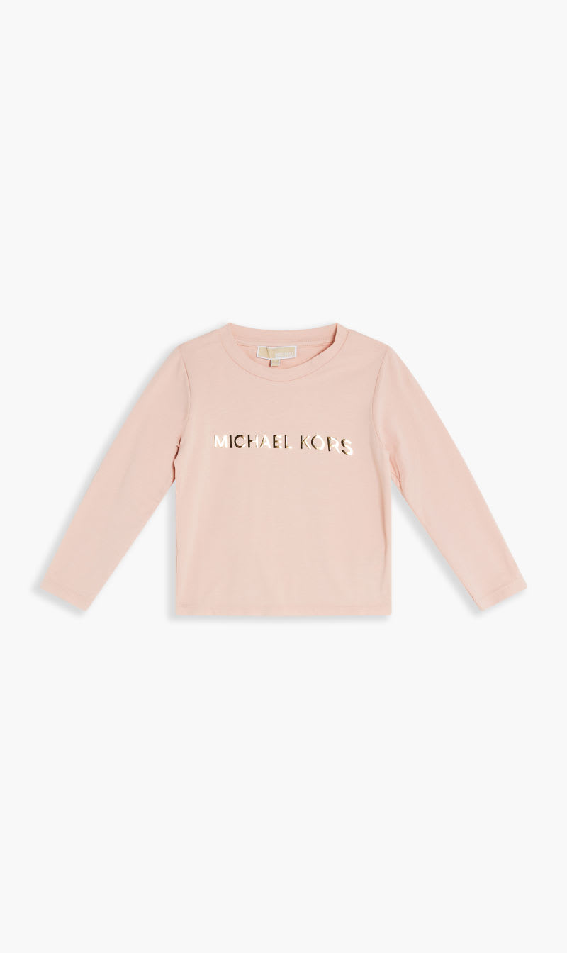 

Michael Kors Pink Logo Ls T-shirt for Girls | The Deal Outlet