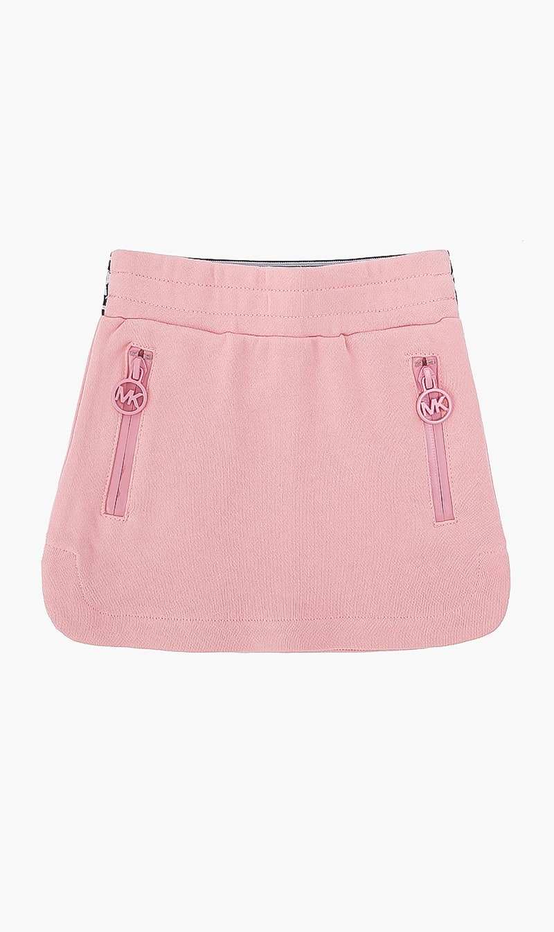 

Michael Kors Pink Logo Waistband Track Skirt for Girls | The Deal Outlet