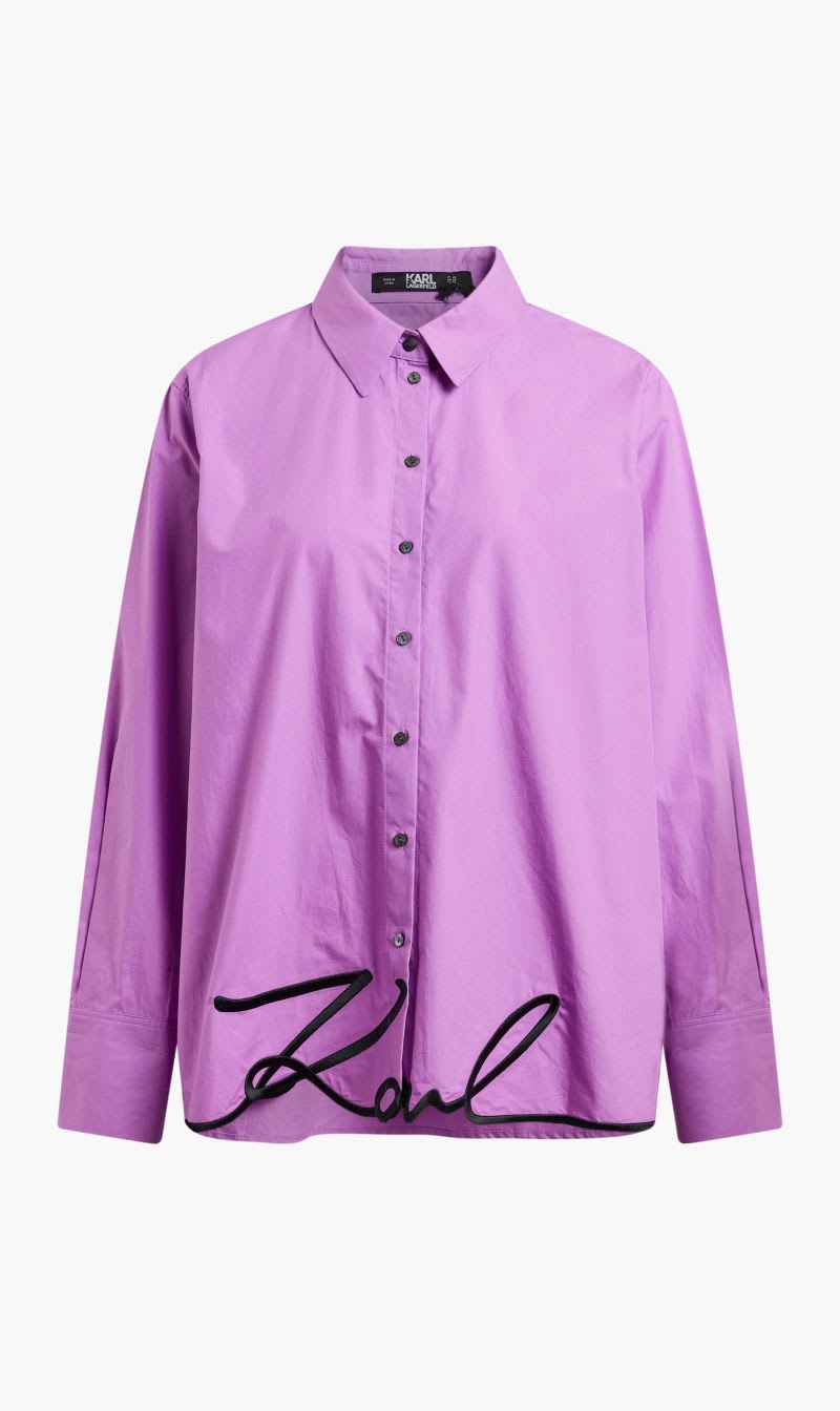 

Karl Lagerfeld Purple Karl Hem Signature Shirt for Women | The Deal Outlet