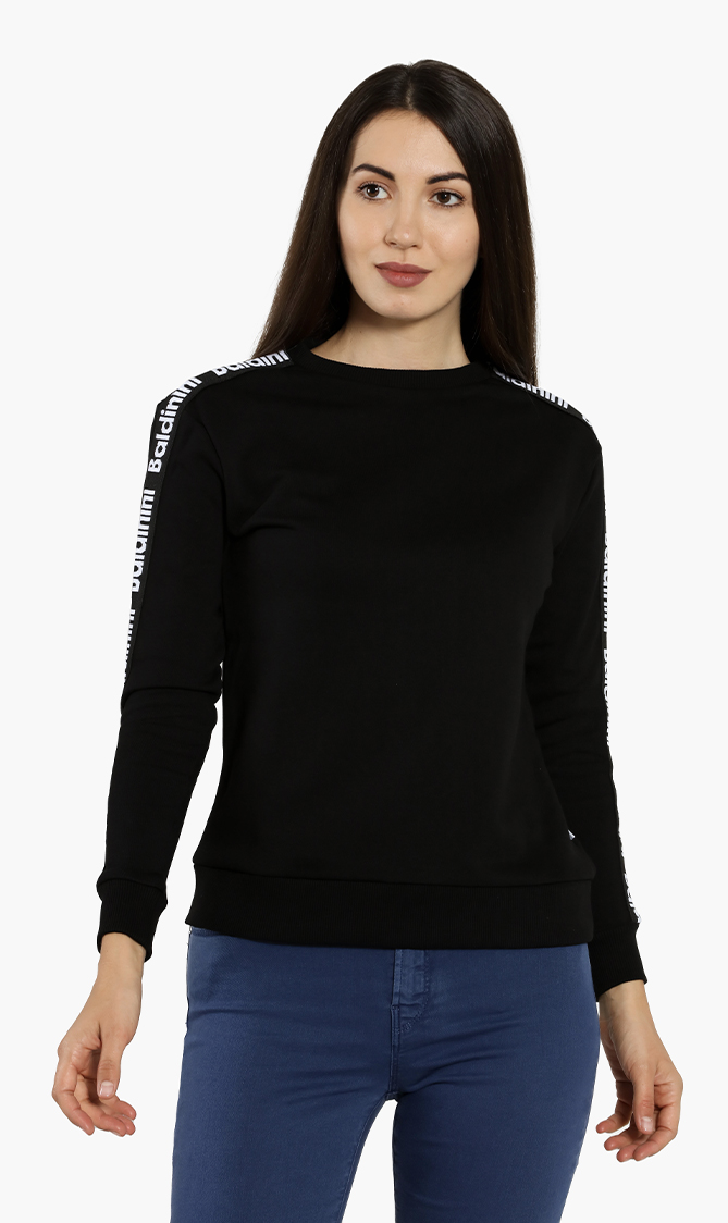 

Logo Tape Sleeves Sweatshirt, Black