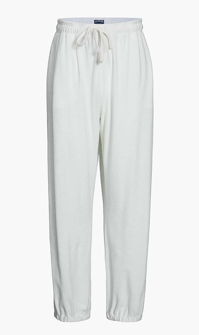 

Solid Terry Track Pant, White