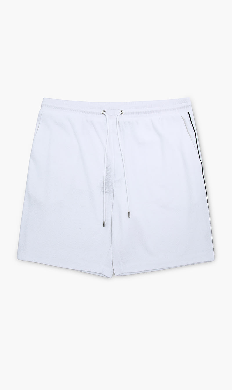 

Michael Kors White Terry Piped Shorts for Men | The Deal Outlet