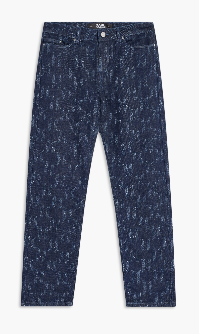 

Karl Lagerfeld Blue Punched Gf Denim Pants for Women | The Deal Outlet