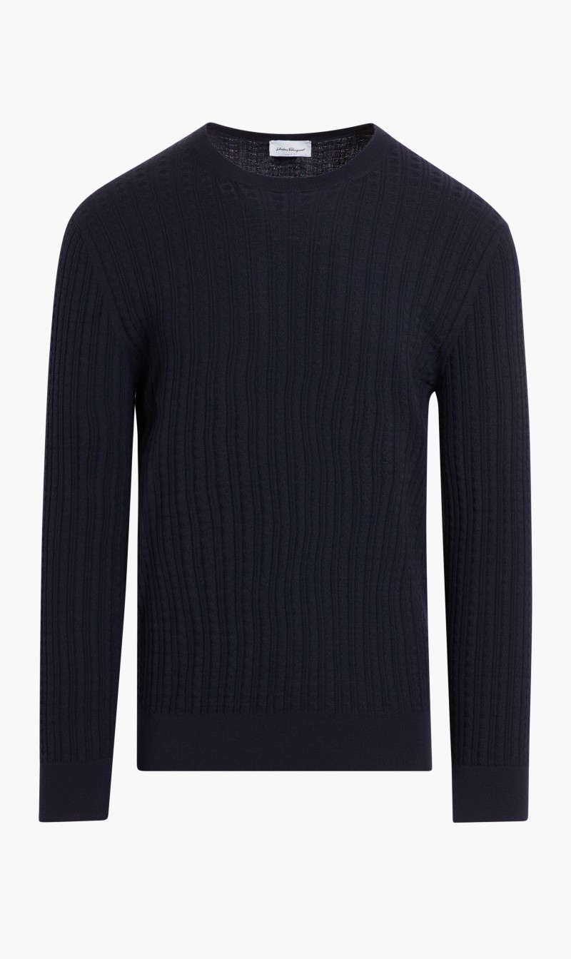 

Salvatore Ferragamo Blue Volants Long Sleeves Top for Men | The Deal Outlet