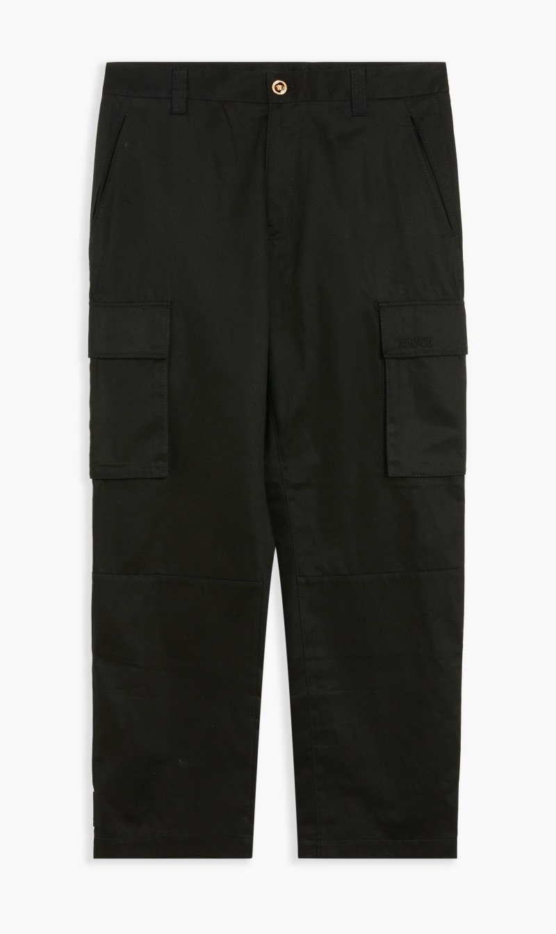 

Versace Black Pants Cargo Pocket Straight Cttn Solid for Men | The Deal Outlet