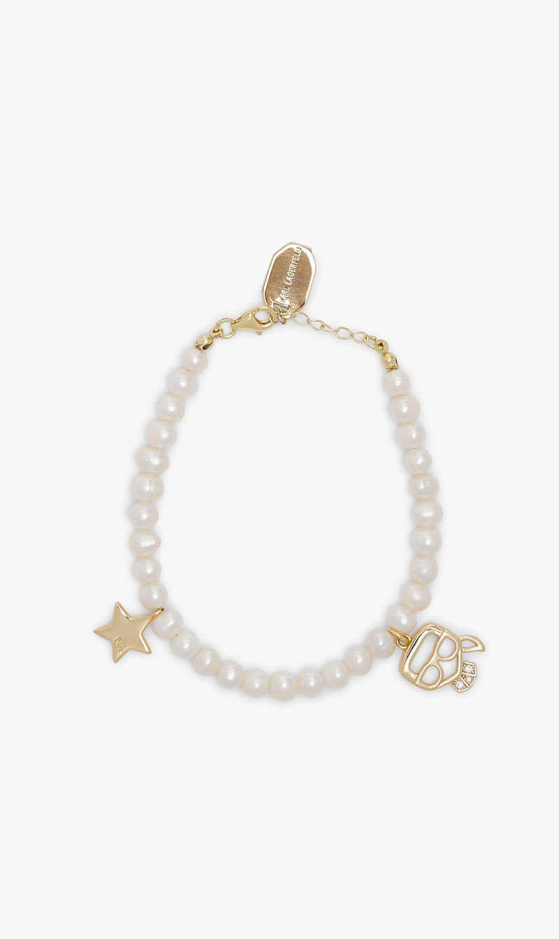 

Karl Lagerfeld Gold K/ikonik Pearls Karl Bracelet for Women | The Deal Outlet