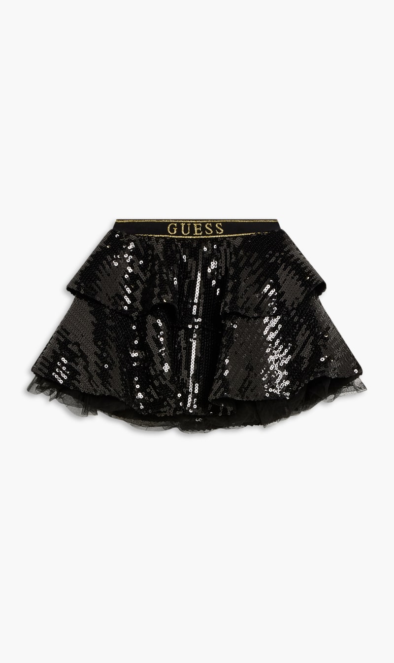 

Guess Black Sequins Midi Skirt With Knit Backing for Girls | The Deal Outlet