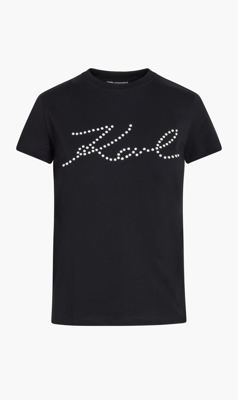 

Karl Lagerfeld Black Karl Embellished T-shirt for Women | The Deal Outlet