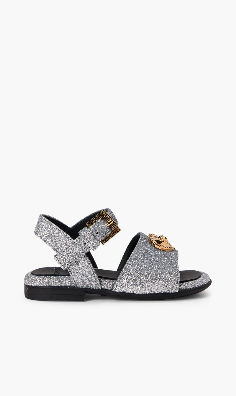 

Versace Silver Sandal Fabric for Girls | The Deal Outlet