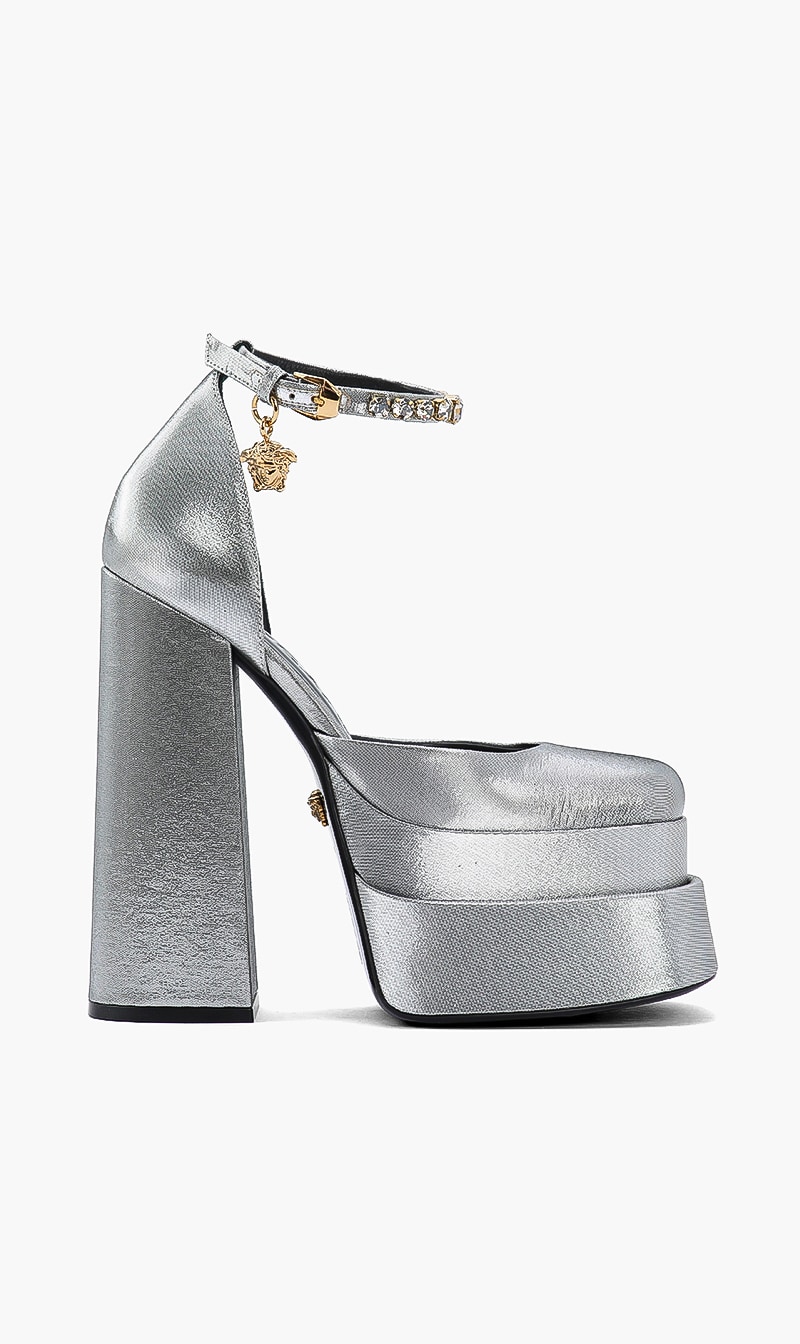 

Tessuto Lurex Heel Sandals, Silver