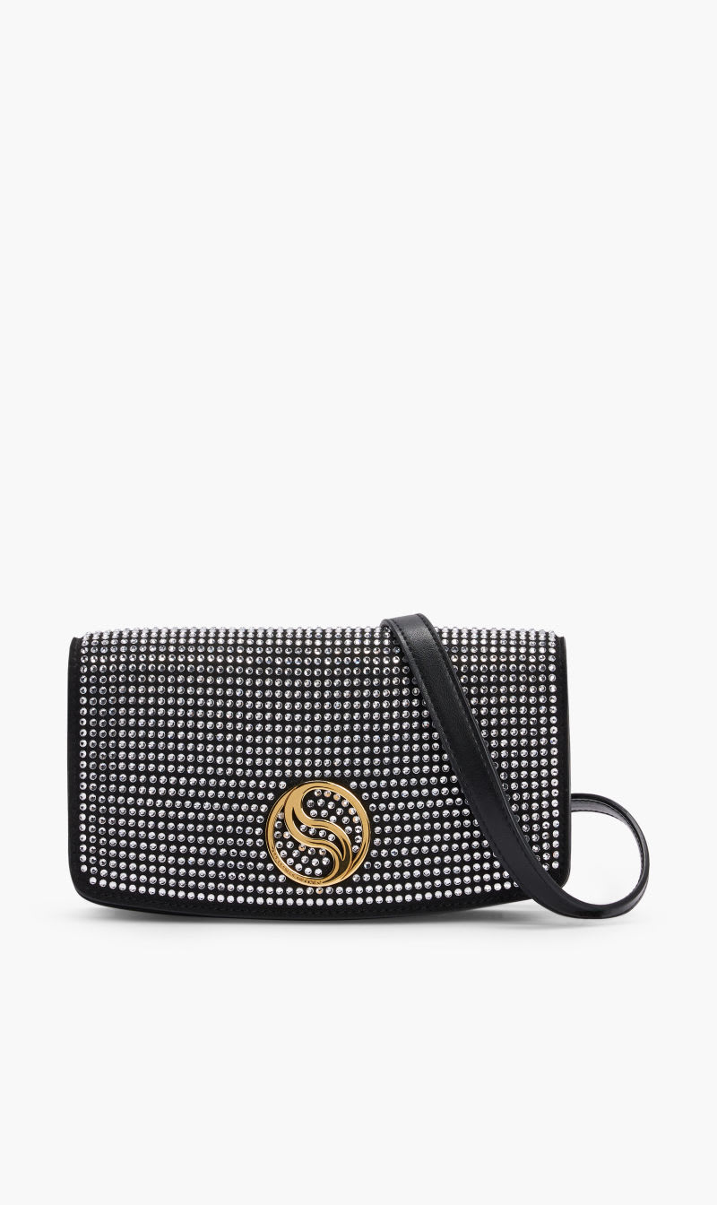 

Stella Mc Cartney Black Wallet W/strap All Over Crysta for Women | The Deal Outlet