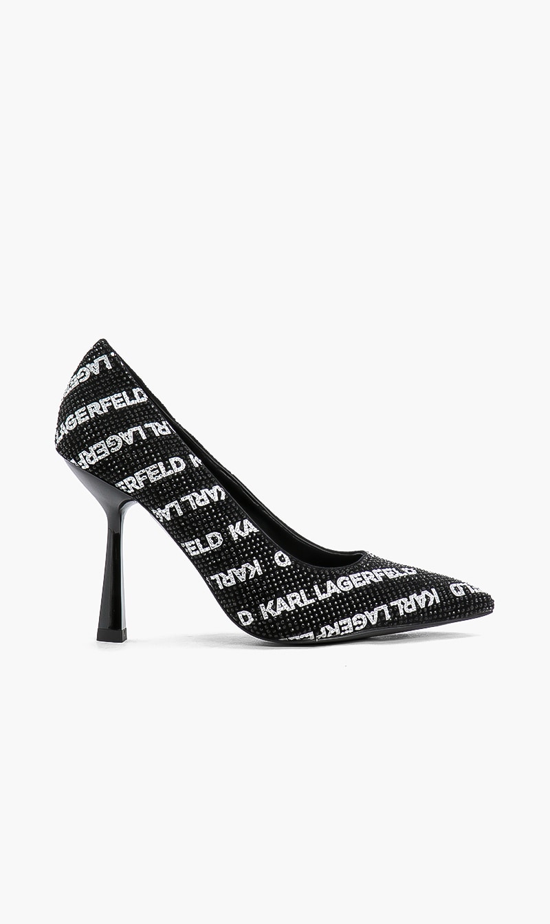 

Karl Lagerfeld Black Essential Logo Heels for Women | The Deal Outlet