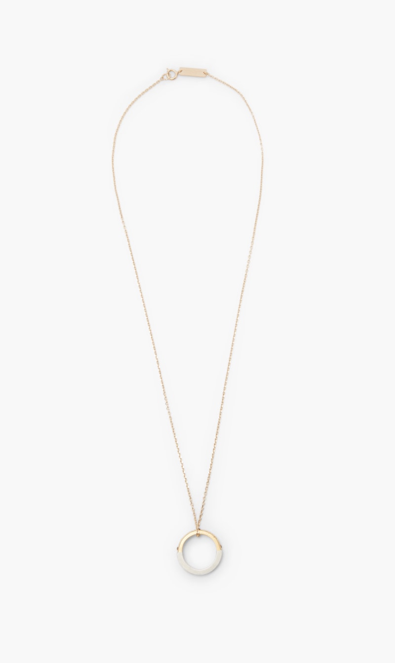 

Mm Necklace Yellow Gold Burattato + Palladio Burattato + Grey