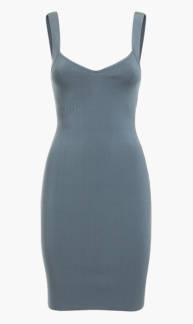 

Close-fitting Sweater Dress, Blue