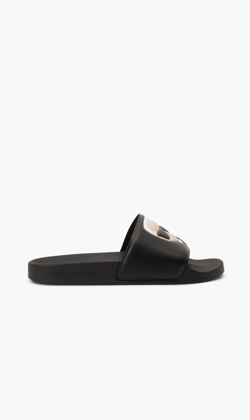 

Karl Lagerfeld Black Kondo Ii Ikonic Slide for Women | The Deal Outlet