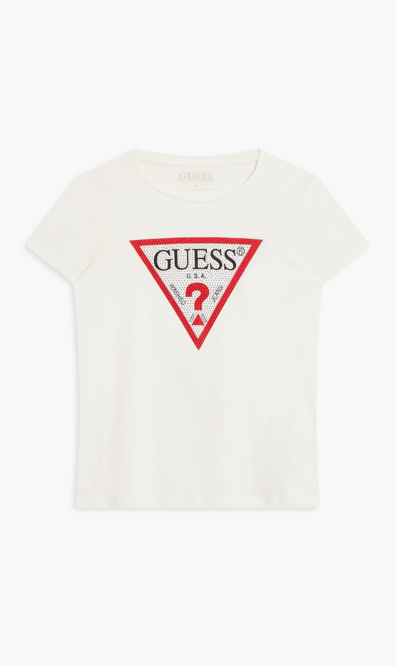 

Guess White Organic Stretch T-shirt for Girls | The Deal Outlet