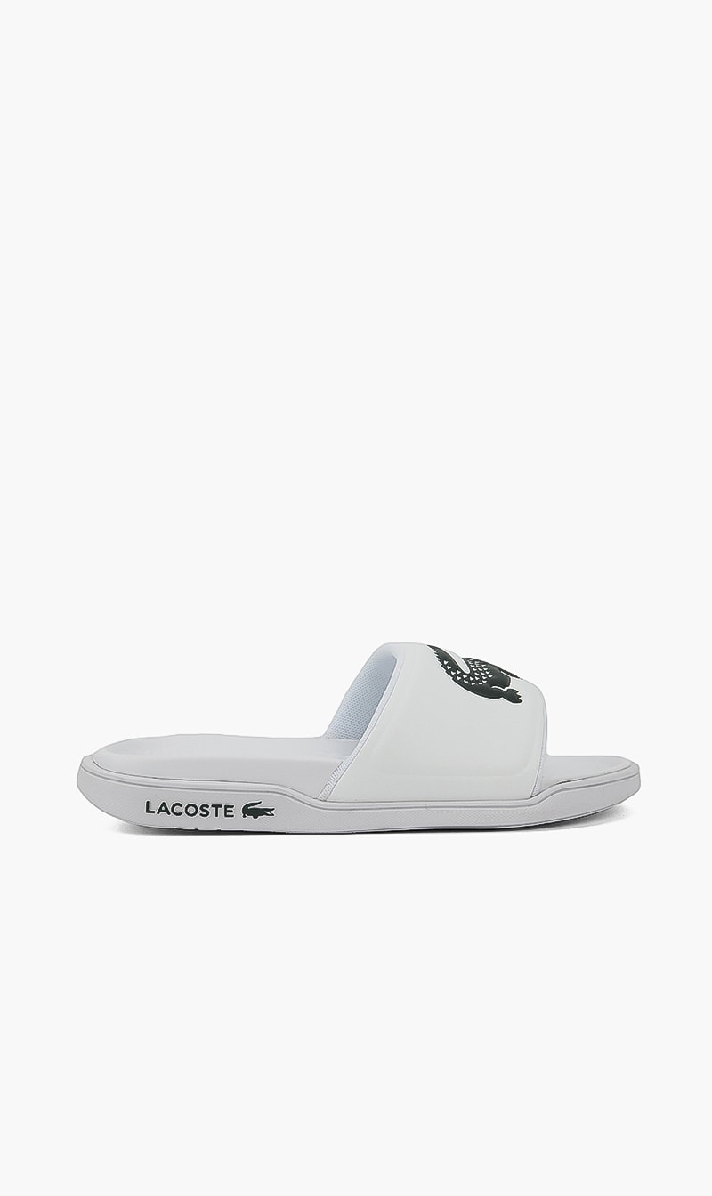 

Lacoste White Classic Logo Slides for Women | The Deal Outlet