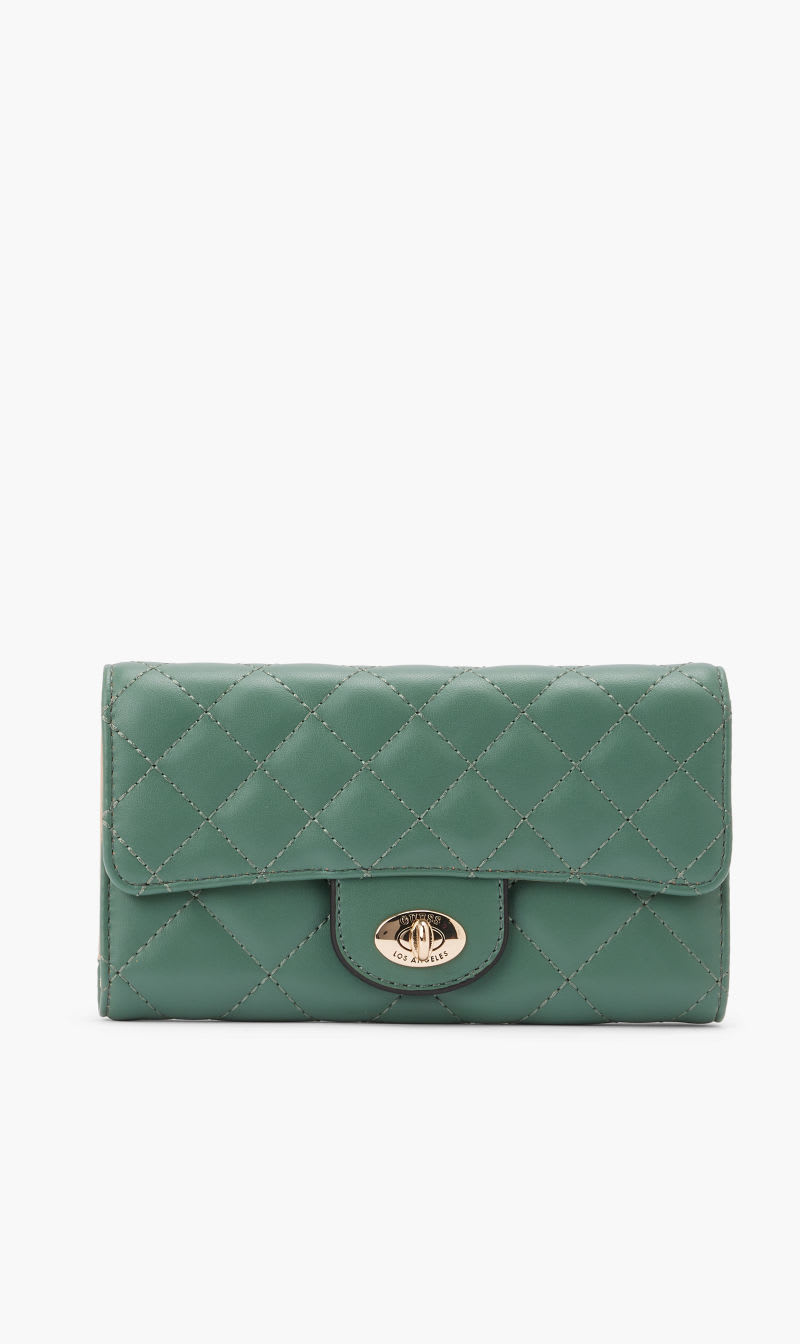 

Guess Green Stars Hollow Slg Slim Clutch for Women | The Deal Outlet