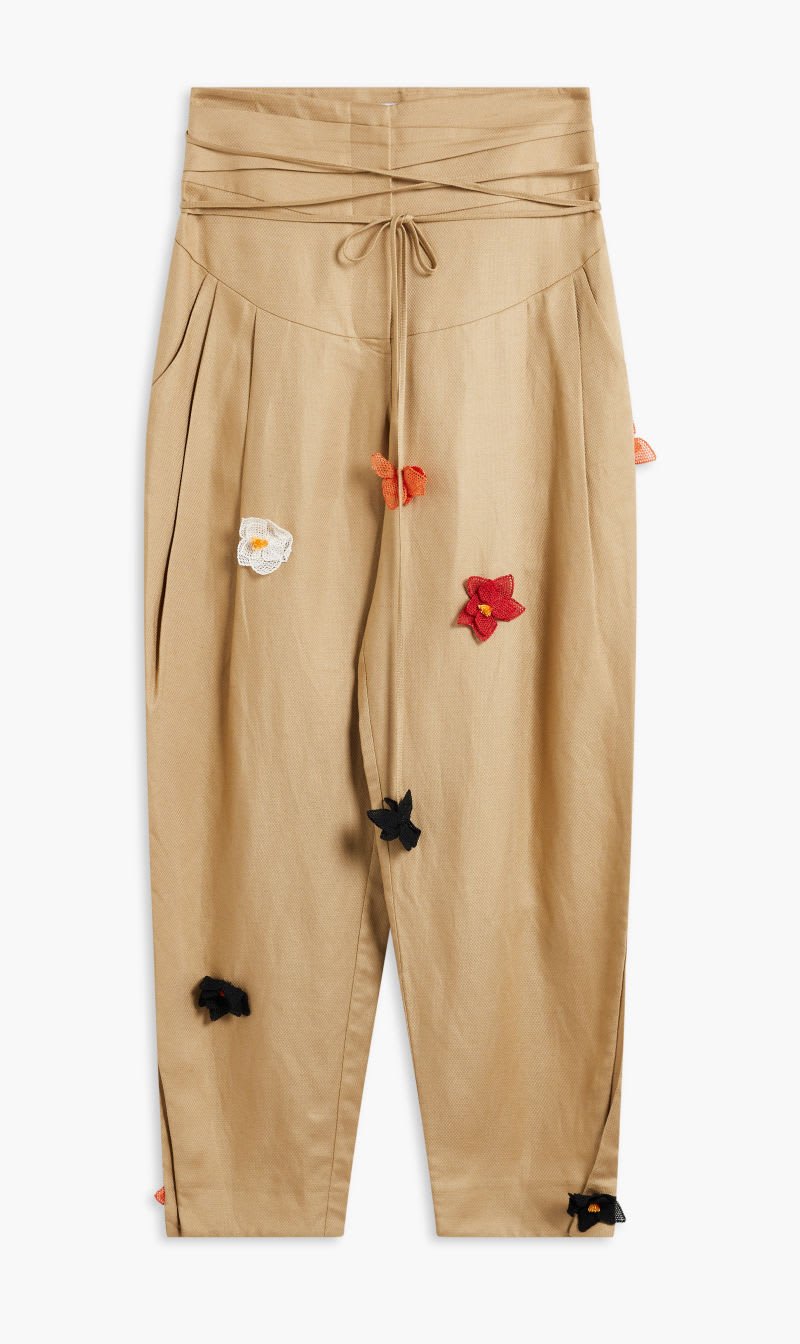 

Keeya Brown Pleated Pants for Women | The Deal Outlet