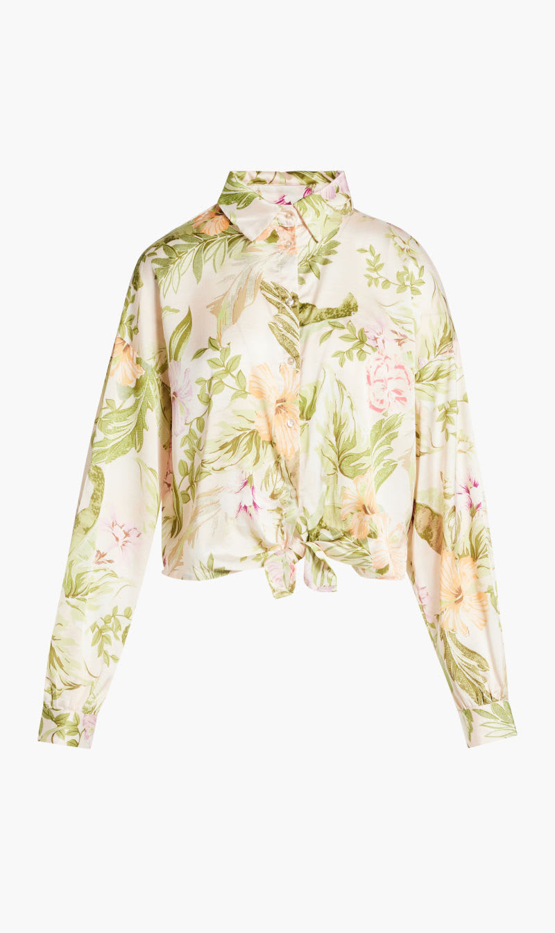 

Guess Green Ls Bowed Jun Shirt for Women | The Deal Outlet