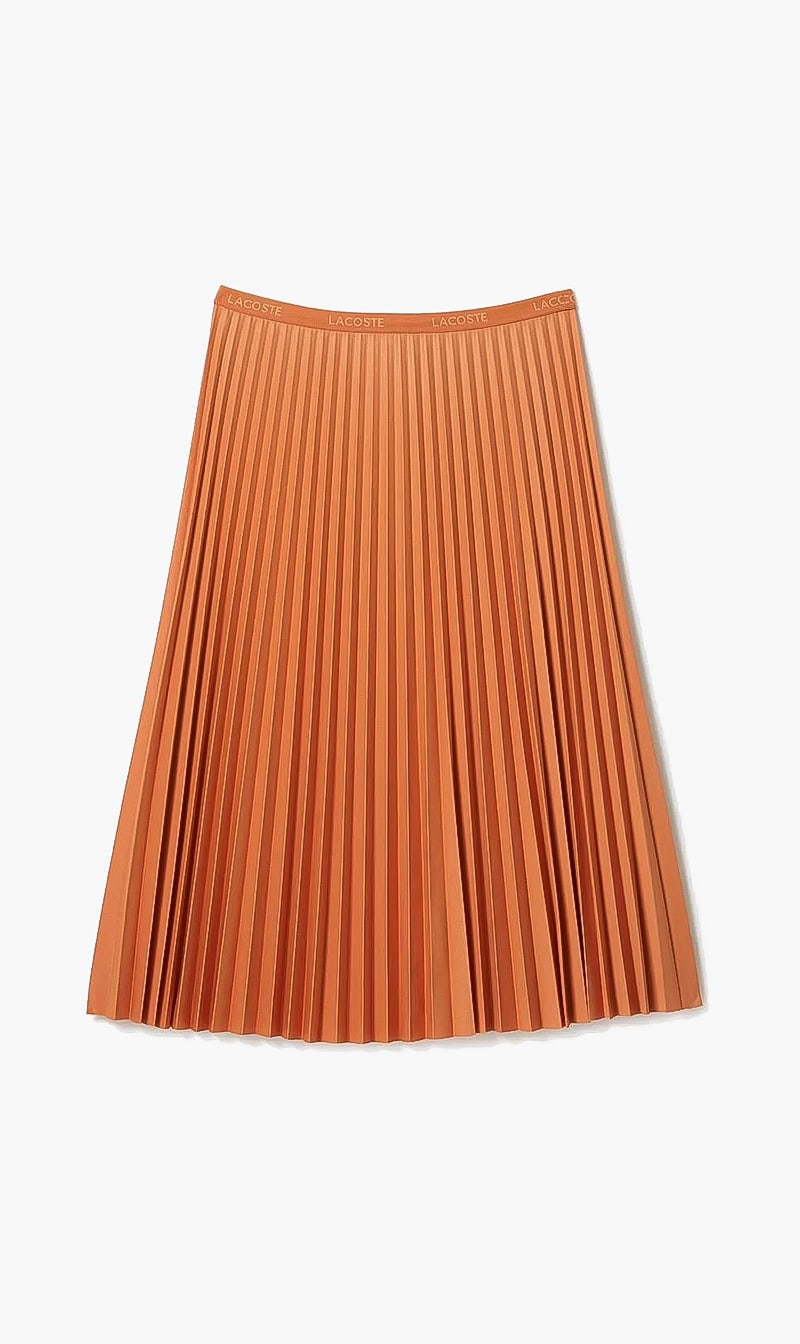 

Lacoste Orange Pleated Elasticated Skirt for Women | The Deal Outlet