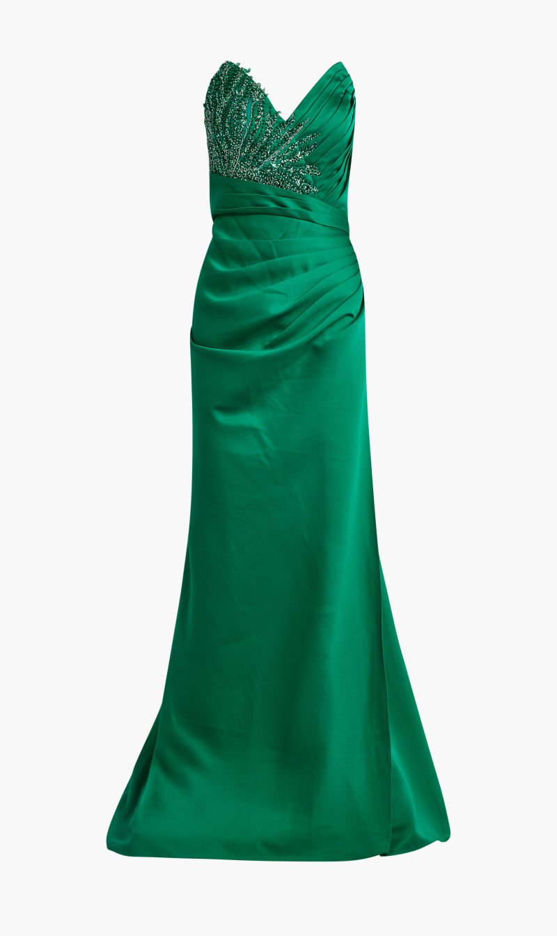 

Terani Couture Green Beaded Bust Dress for Women | The Deal Outlet