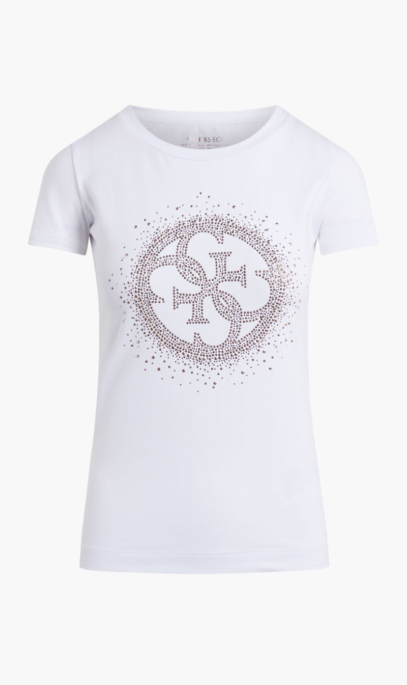 

Guess White Ss Cn 4g Logo Tee for Women | The Deal Outlet