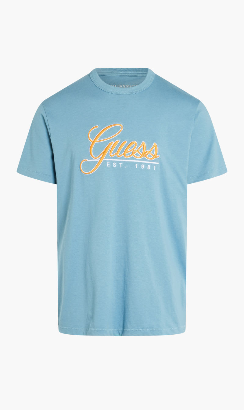 

Guess Blue Ss Cn Guess 3d Embro Tee for Men | The Deal Outlet