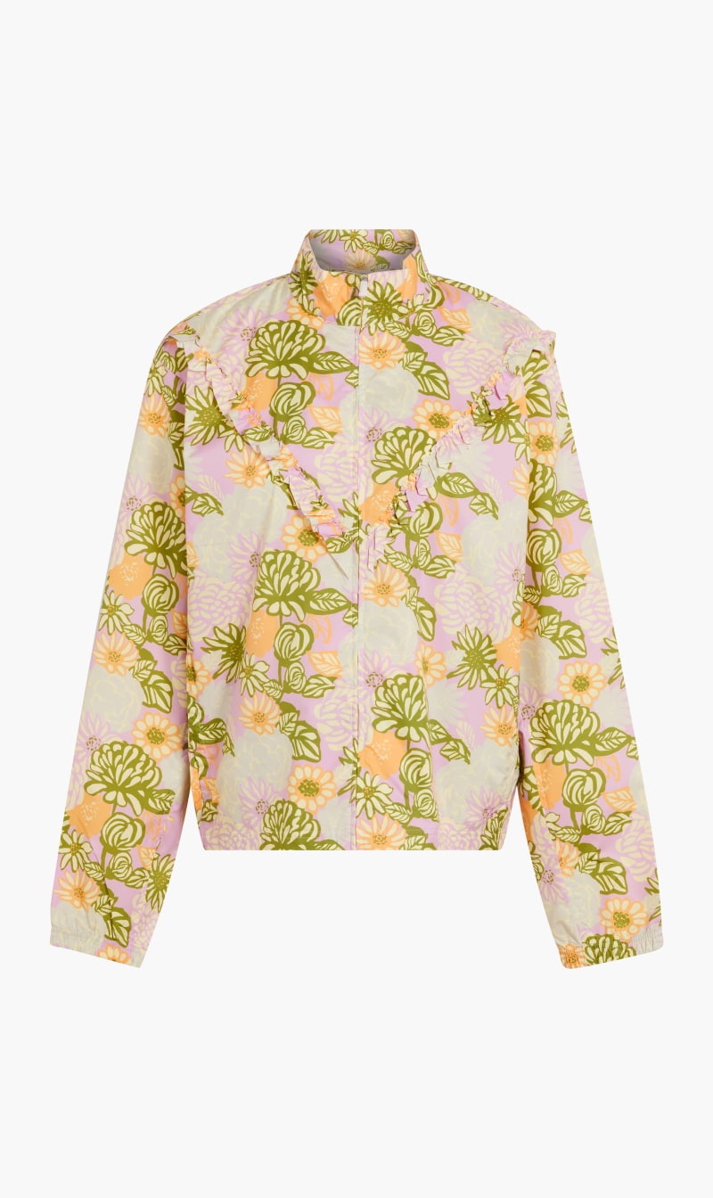 

Tory Burch Multi-color Tory Sport Printed Ruffle Windbreaker for Women | The Deal Outlet