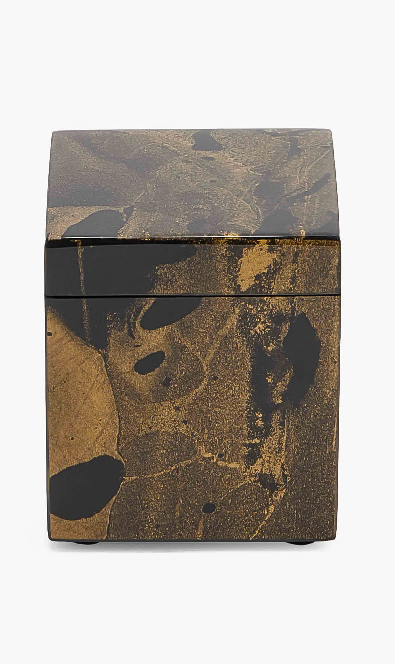 

Pacific Connections Gold Black Gold Marble Cube Box | The Deal Outlet