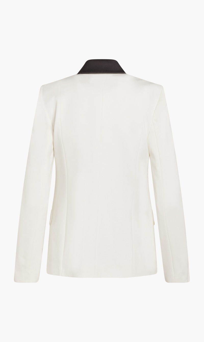 

Karl Lagerfeld White Punto Single Breasted Jacket for Women | The Deal Outlet