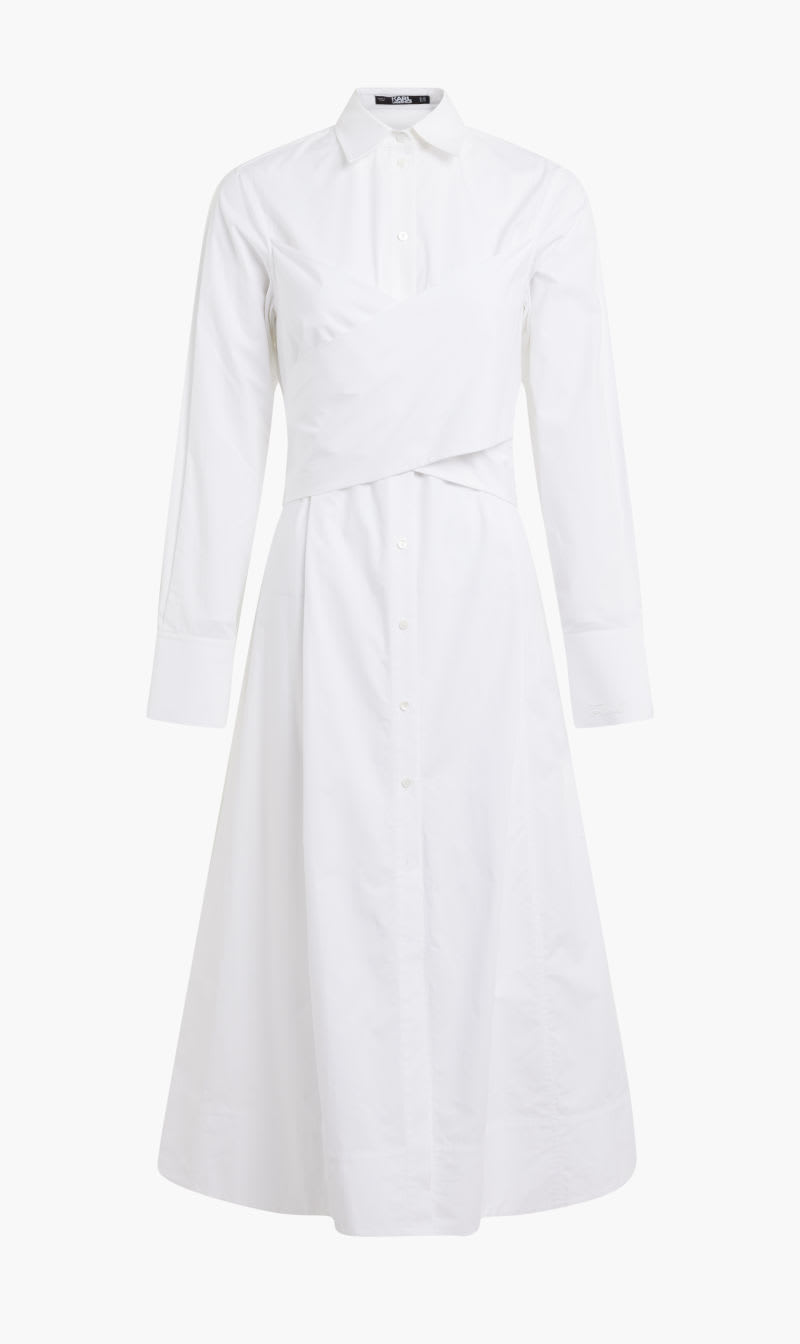 

Karl Lagerfeld White Poplin Shirt Dress for Women | The Deal Outlet